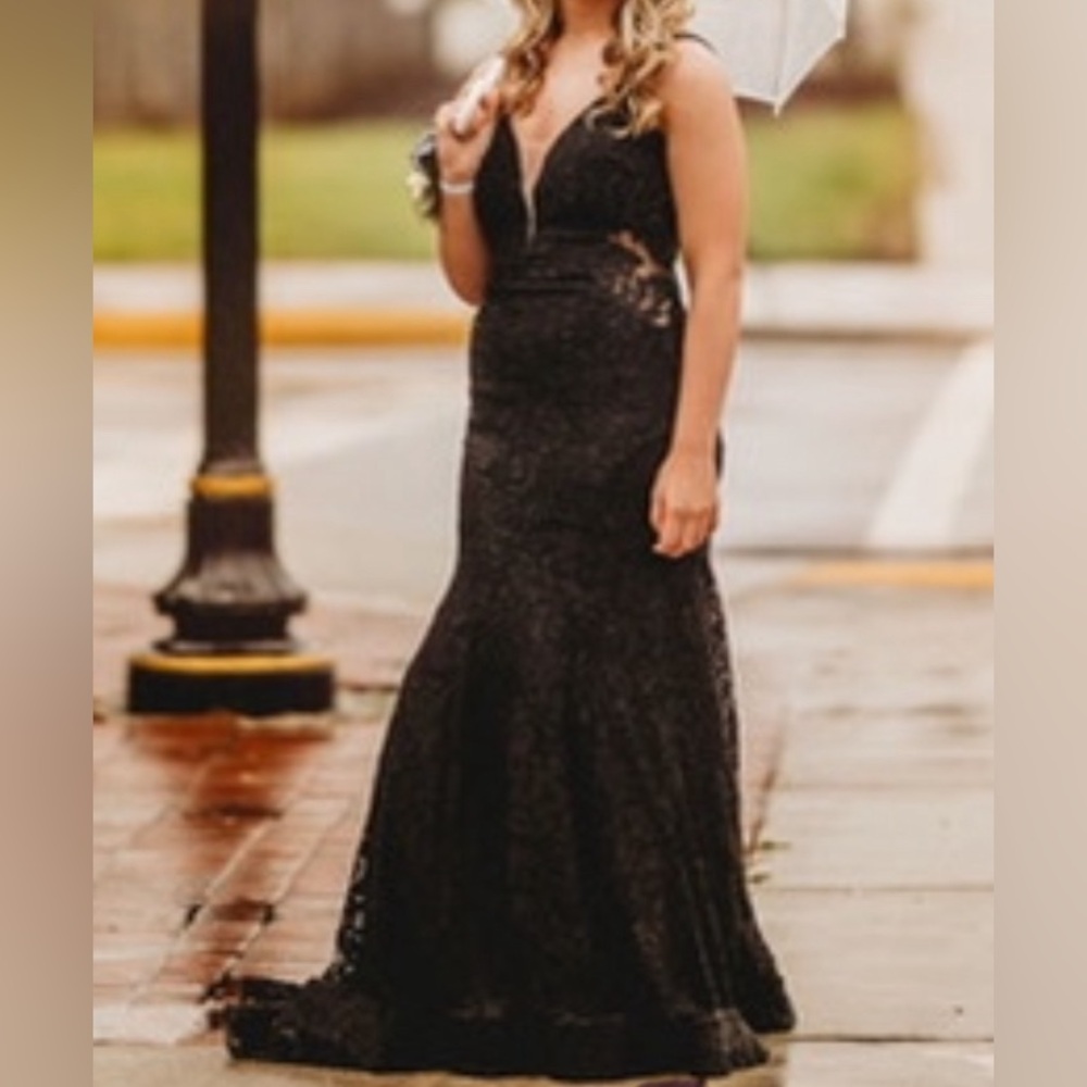 Prom/Formal Dress Black with Lace.  Very beautiful.  Pics don’t do it justice.